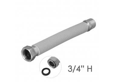 Tuberia Extensible Agua Acero Inoxidable Corrugado. Longitud de 22,5 a 30 cm. Tomas 3/4"