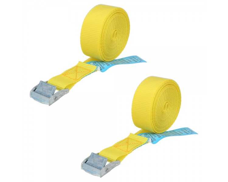 Cinta De Amarre Con Trinquete 4,5 metros x 25 mm.(2 Unidades) Trinquete Metalico Automatico, Cincha, Eslinga, Correa Sujeción