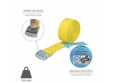Cinta De Amarre Con Trinquete 4,5 metros x 25 mm.(2 Unidades) Trinquete Metalico Automatico, Cincha, Eslinga, Correa Sujeción