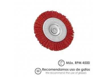Cepillo Nylon Disco Ø 75 mm. 1/4". Lijar y Pulir Madera, Metal, Acero Inoxidable, Cepillo Taladro, Cepillo Pulir, Cepillo Lijar