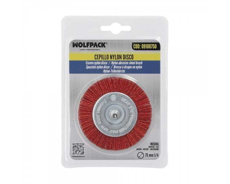 Cepillo Nylon Disco Ø 75 mm. 1/4". Lijar y Pulir Madera, Metal, Acero Inoxidable, Cepillo Taladro, Cepillo Pulir, Cepillo Lijar