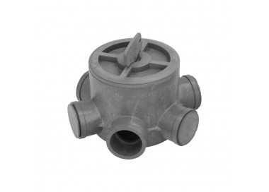 Bote Sifónico PVC Tuberias Ø 110 mm. Salidas Ø 50 y 40 mm. Altura 105 mm.