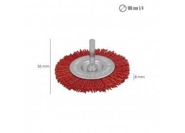 Cepillo Nylon Disco Ø100 mm. 1/4". Lijar y Pulir Madera, Metal, Acero Inoxidable, Cepillo Taladro, Cepillo Pulir, Cepillo Lijar