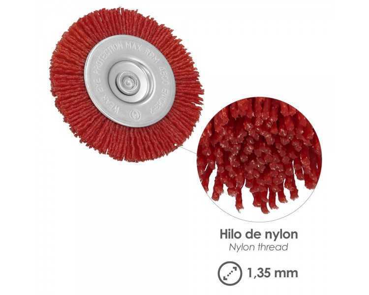 Cepillo Nylon Disco Ø100 mm. 1/4". Lijar y Pulir Madera, Metal, Acero Inoxidable, Cepillo Taladro, Cepillo Pulir, Cepillo Lijar
