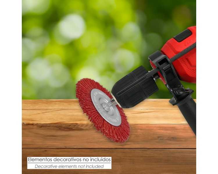 Cepillo Nylon Disco Ø100 mm. 1/4". Lijar y Pulir Madera, Metal, Acero Inoxidable, Cepillo Taladro, Cepillo Pulir, Cepillo Lijar