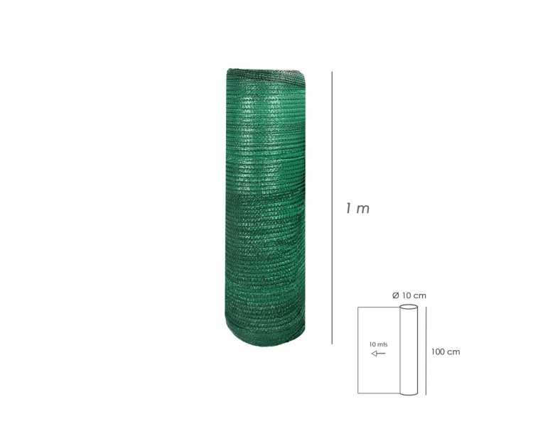 Malla Sombreo Rollo 1,0 x 10 Metros, Reduce Radiación, Protección Jardín y Terraza, Regula Temperatura, Color Verde Claro