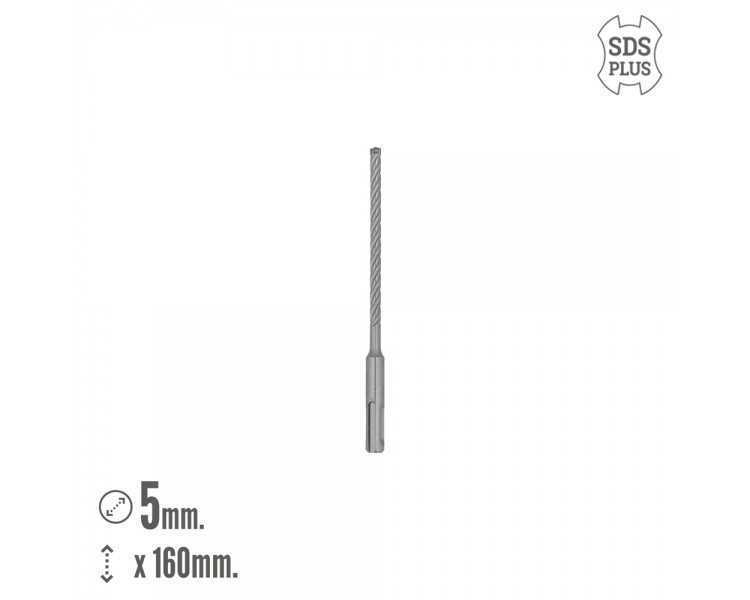 Broca Sds Plus 8 Filos Cortantes Especial Para Hormigon Armado Ø 5 x 160 mm. Broca Paredes, Broca Cimientos, Broca Muros