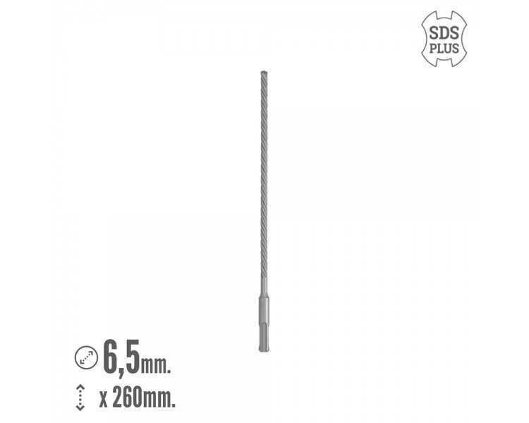 Broca Sds Plus 8 Filos Cortantes Especial Para Hormigon Armado Ø 6,5 x 260 mm. Broca Paredes, Broca Cimientos, Broca Muros