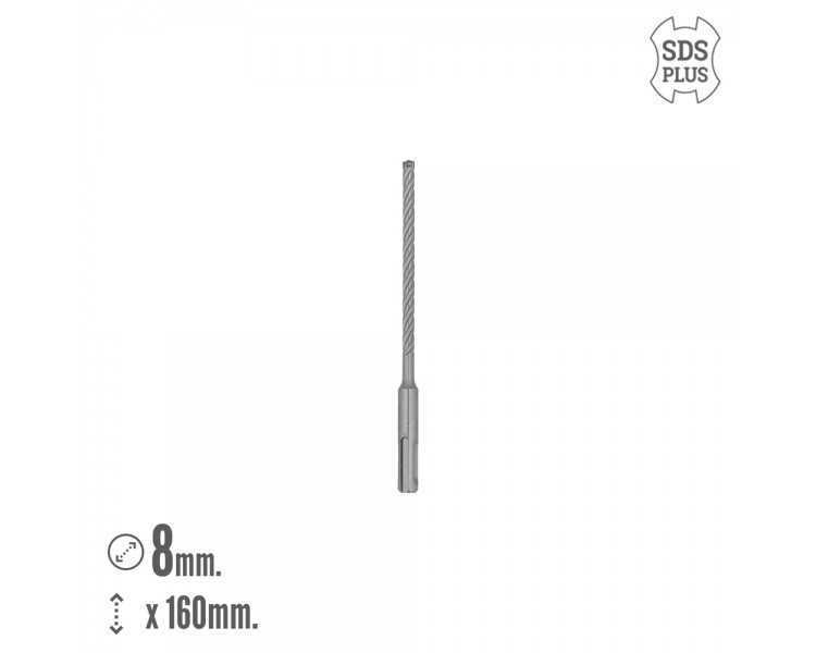 Broca Sds Plus 8 Filos Cortantes Especial Para Hormigon Armado Ø 8 x 160 mm. Broca Paredes, Broca Cimientos, Broca Muros