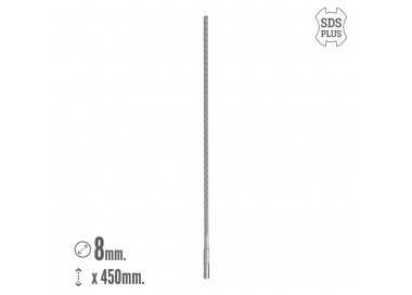 Broca Sds Plus 8 Filos Cortantes Especial Para Hormigon Armado Ø 8 x 450 mm. Broca Paredes, Broca Cimientos, Broca Muros