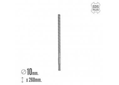 Broca Sds Plus 8 Filos Cortantes Especial Para Hormigon Armado Ø 10 x 260 mm. Broca Paredes, Broca Cimientos, Broca Muros