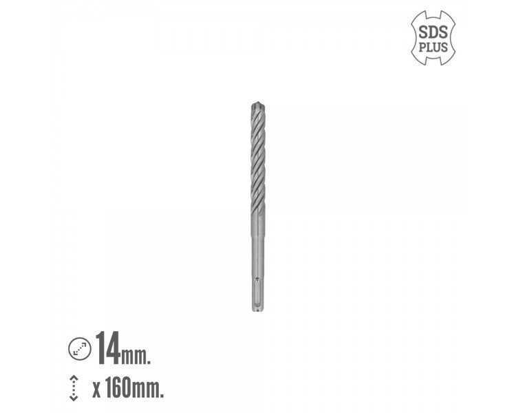Broca Sds Plus 8 Filos Cortantes Especial Para Hormigon Armado Ø 14 x 160 mm. Broca Paredes, Broca Cimientos, Broca Muros