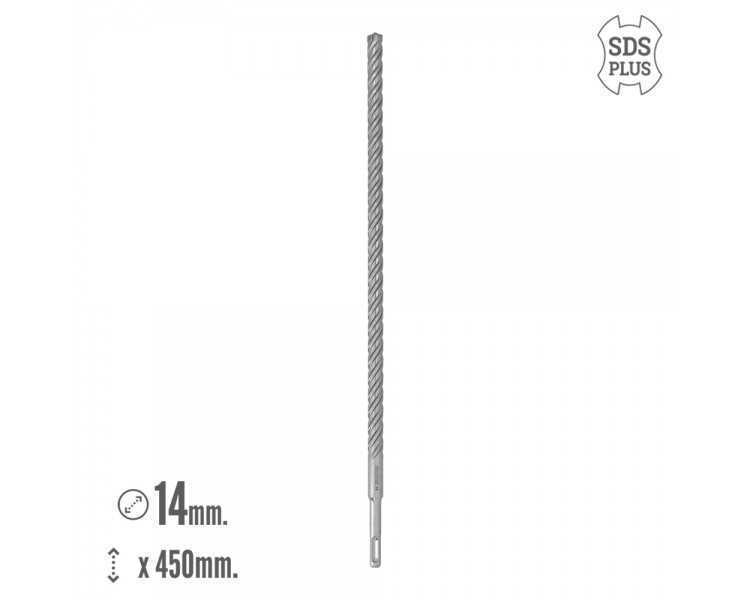 Broca Sds Plus 8 Filos Cortantes Especial Para Hormigon Armado Ø 14 x 450 mm. Broca Paredes, Broca Cimientos, Broca Muros