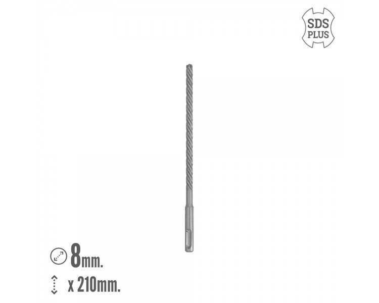 Broca Sds Plus 8 Filos Cortantes Especial Para Hormigon Armado Ø 8 x 210 mm. Broca Paredes, Broca Cimientos, Broca Muros