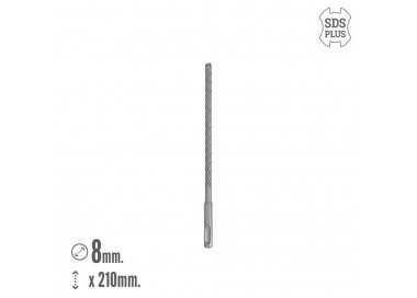 Broca Sds Plus 8 Filos Cortantes Especial Para Hormigon Armado Ø 8 x 210 mm. Broca Paredes, Broca Cimientos, Broca Muros