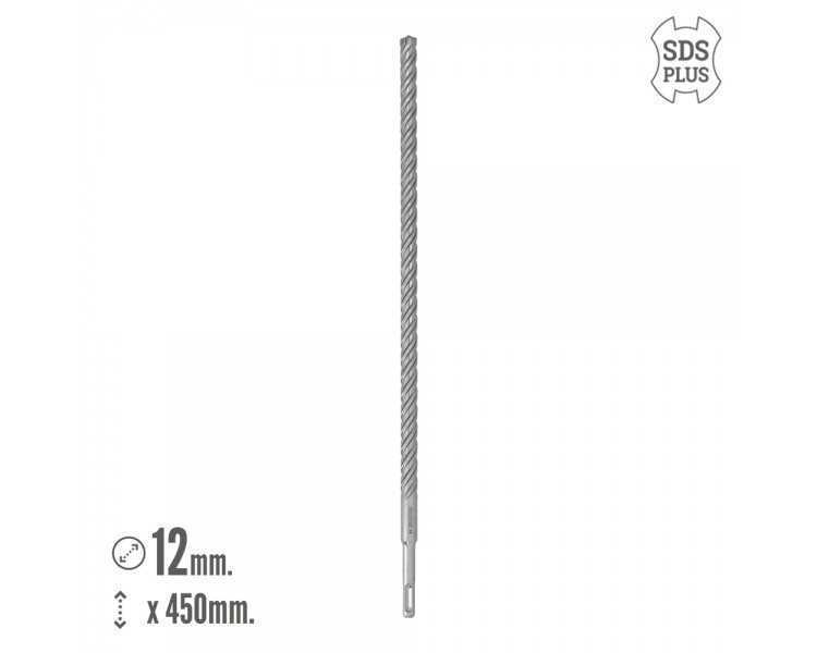 Broca Sds Plus 8 Filos Cortantes Especial Para Hormigon Armado Ø 12 x 450 mm. Broca Paredes, Broca Cimientos, Broca Muros