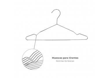 Percha Fina Acero Inoxidable 420 mm. (Pack 10p)