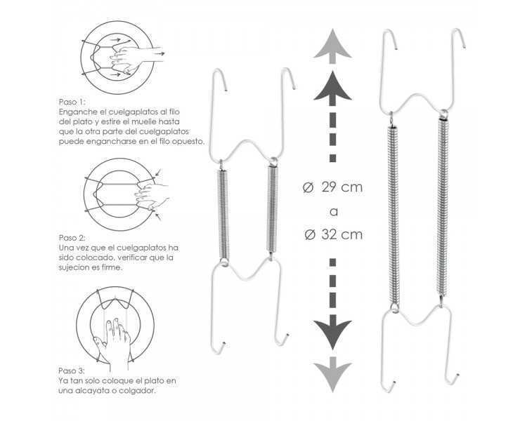 Cuelgaplatos Muelle Para platos de Ø 29 a 32 cm.
