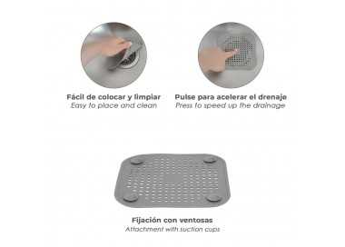 Protector Desagüe Silicona Cocina Baño 145 x 145 mm.