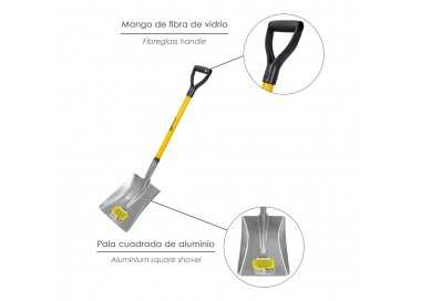 Pala Nieve  Aluminio Mango Fibra De Vidrio Con Anilla
