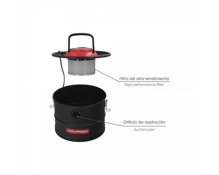 Aspirador Cenizas Wolfpack 1200 Watt. 15 Litros