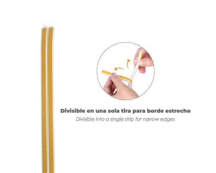 Burlete Caucho Blanco Rollo 6 Metros x 9 mm. Sellador Ventanas y Puertas. Aisla Del Ruido. Para Umbrales de 1 A 3,5 mm.
