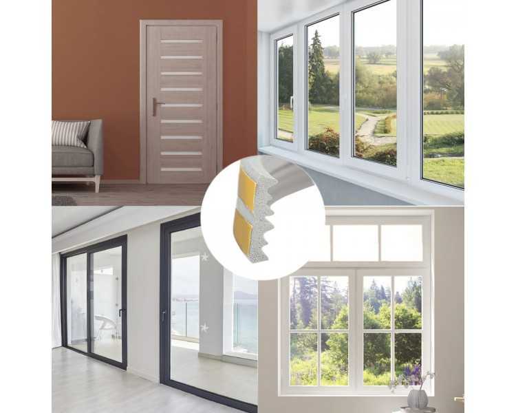 Burlete Caucho Blanco Rollo 6 Metros x 9 mm. Sellador Ventanas y Puertas. Aisla Del Ruido. Para Umbrales de 1 A 3,5 mm.