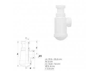 Sifon Botella Extensible  1 1/2  Tuerca Loca