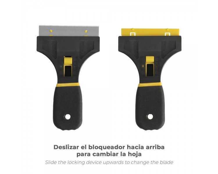 Rascavidrios Profesional Retractil Mango Soft Touch Hoja 90 mm.