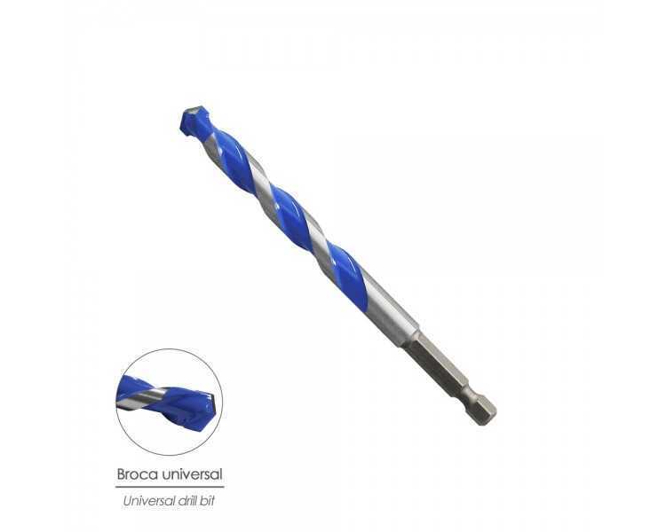 Broca Universal Hexagonal  Ø 5,0 mm. (Blister 1 Pieza) Broca Azulejos, Cerámica, Mármol, Hormigón, Metal, Madera, Plástico