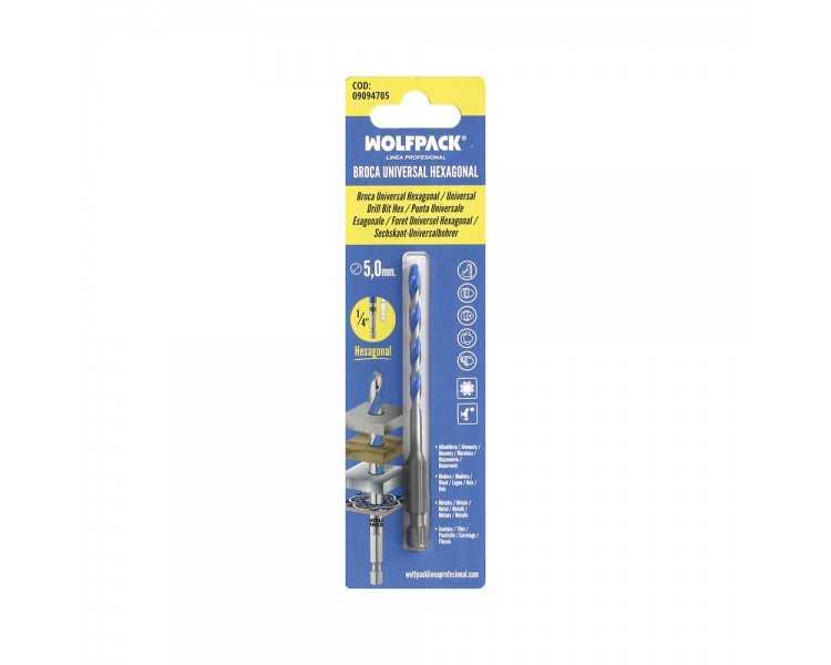 Broca Universal Hexagonal  Ø 5,0 mm. (Blister 1 Pieza) Broca Azulejos, Cerámica, Mármol, Hormigón, Metal, Madera, Plástico