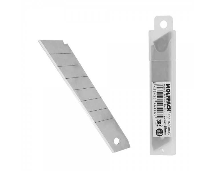 Hoja Cutter 18 mm. (Estuche 10 Piezas) Acero Sk5