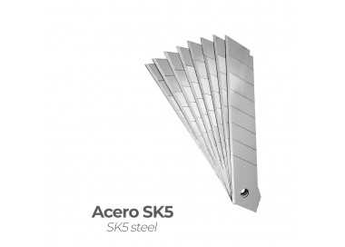 Hoja Cutter 18 mm. (Estuche 10 Piezas) Acero Sk5