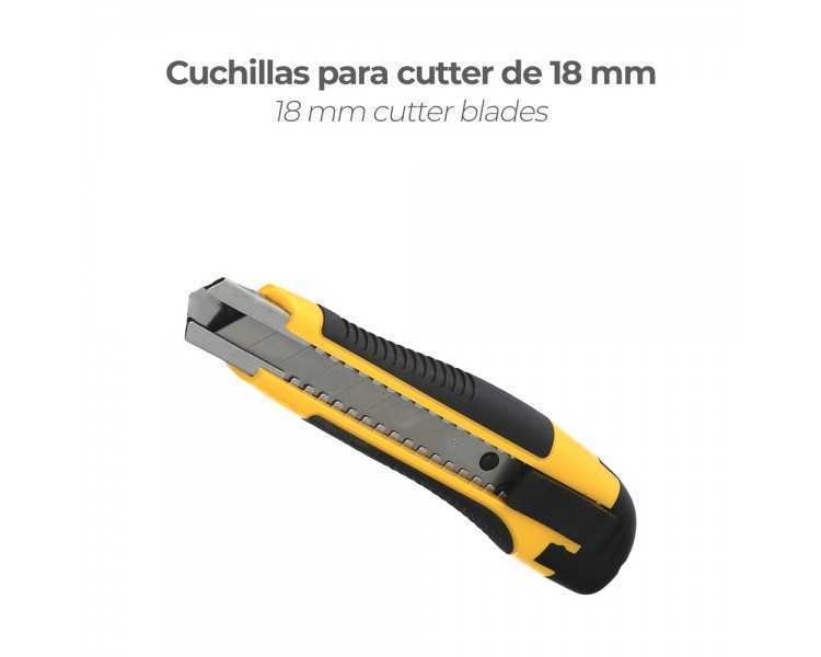 Hoja Cutter 18 mm. (Estuche 10 Piezas) Acero al Carbono.