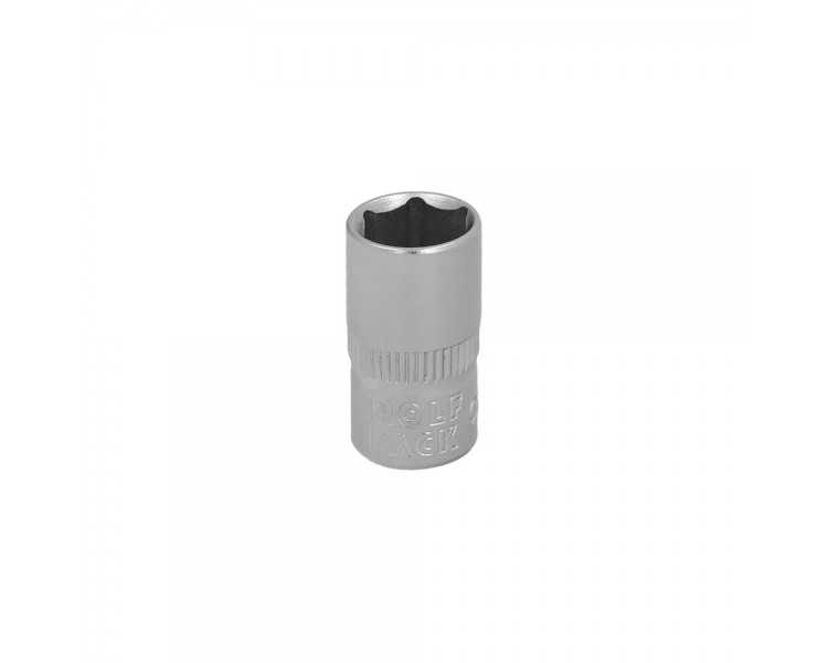 Llave Vaso 1/4" Hexagonal 7 mm. Perfil de 6 caras. Acero Cromo Vanadio, Aristas Redondas