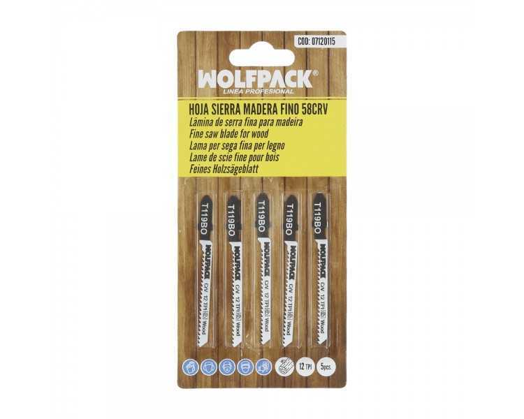 Hojas Sierra Calar Para Madera Corte Fino 5 Piezas. Hoja Cromo Vanadio 58. Vastago T Universal