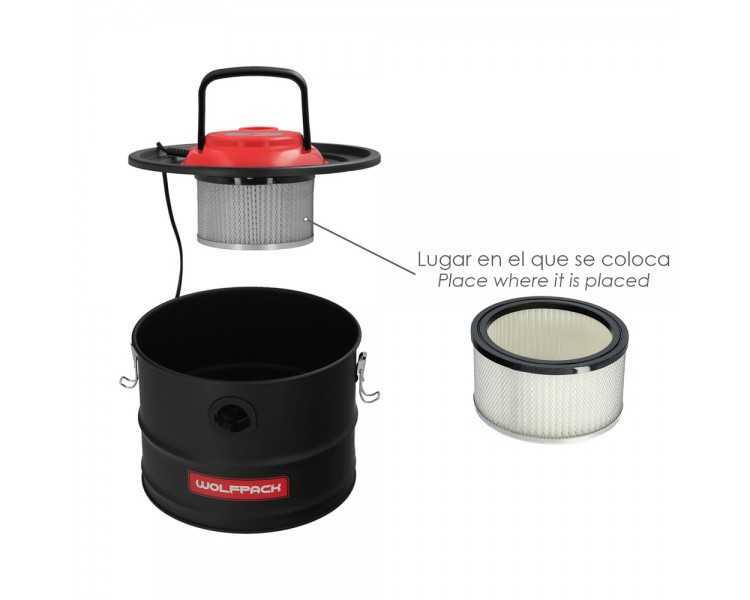 Filtro Para Aspirador De Cenizas Aspirador Cenizas Wolfpack 1200 Watt. 15 Litros (Codigo 07010550)
