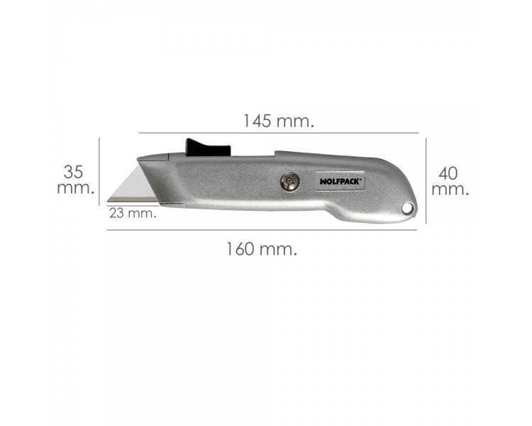 Cutter Autoretractil Con Hoja Acero Sk5 Carcasa De Aluminio Diseño Ergonomico, Cuchillo Seguridad, Cutters Seguridad,