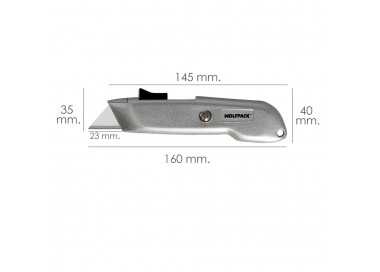 Cutter Autoretractil Con Hoja Acero Sk5 Carcasa De Aluminio Diseño Ergonomico, Cuchillo Seguridad, Cutters Seguridad,