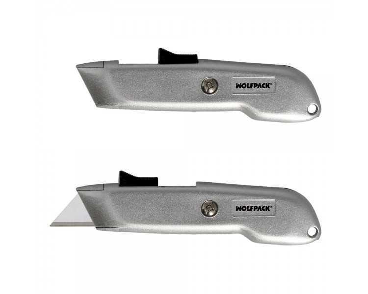 Cutter Autoretractil Con Hoja Acero Sk5 Carcasa De Aluminio Diseño Ergonomico, Cuchillo Seguridad, Cutters Seguridad,