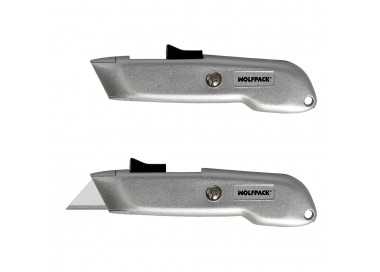 Cutter Autoretractil Con Hoja Acero Sk5 Carcasa De Aluminio Diseño Ergonomico, Cuchillo Seguridad, Cutters Seguridad,