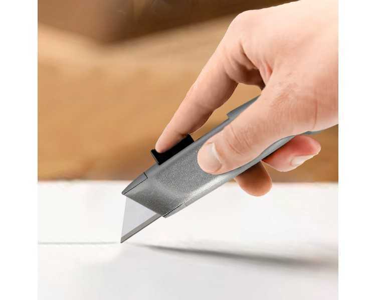 Cutter Autoretractil Con Hoja Acero Sk5 Carcasa De Aluminio Diseño Ergonomico, Cuchillo Seguridad, Cutters Seguridad,