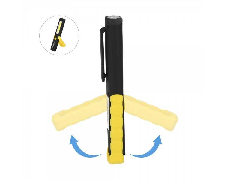 Linterna LED Multifunción Tipo Boligrafo Recargable (900 mAh) 200 Lumenes Con Iman, Gancho y Soporte Ajustable.