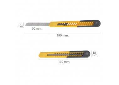 Cutter Profesional Hoja Acero Al Carbono 9 mm. con Clip De Sujeción. Cuter Manualiadades, Cutters Trabajo,