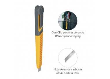Cutter Profesional Hoja Acero Al Carbono 9 mm. con Clip De Sujeción. Cuter Manualiadades, Cutters Trabajo,