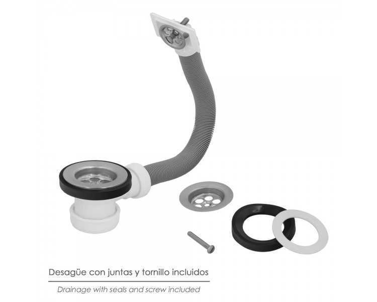 Valvula Fregadero  Ø70 mm. 1 1/2" Con Rebosadero