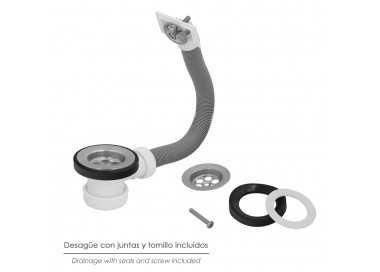 Valvula Fregadero  Ø70 mm. 1 1/2" Con Rebosadero
