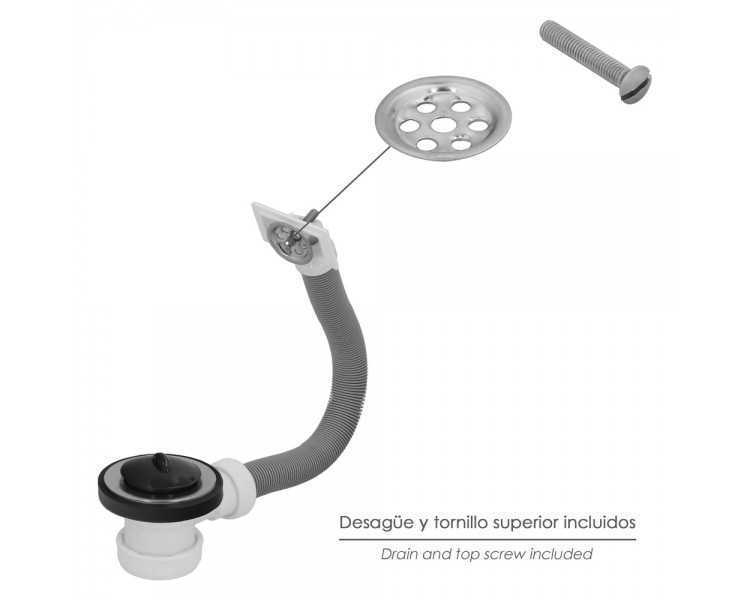 Valvula Fregadero  Ø70 mm. 1 1/2" Con Rebosadero