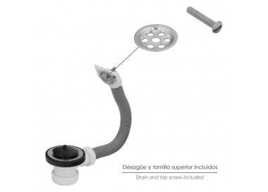 Valvula Fregadero  Ø70 mm. 1 1/2" Con Rebosadero