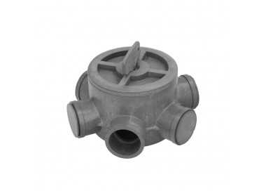 Bote Sifónico PVC Tuberias Ø 110 mm. Salidas Ø 50 y 40 mm. Altura 90 mm.